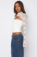 Devoted Love Long Sleeve Top White