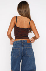 Just Let It Go Singlet Navy/Tan Stripe