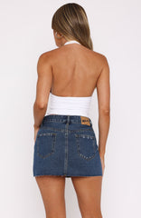 Love To Dream Denim Mini Skirt Mid Blue