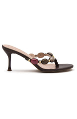 Nina Beaded Mules Chocolate