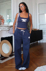 Club 14 Allie Wide Leg Sweatpants Navy