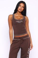 Don't Need Anyone Tank Top Chocolate