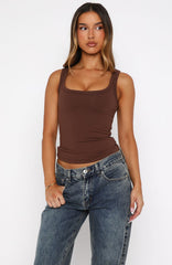 Chill Vibes Tank Top Chocolate