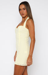 So Curious Mini Dress Lemon