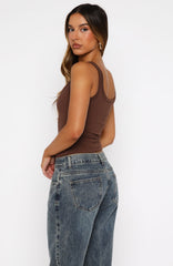 Chill Vibes Tank Top Chocolate