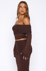In Too Deep Long Sleeve Knit Top Chocolate