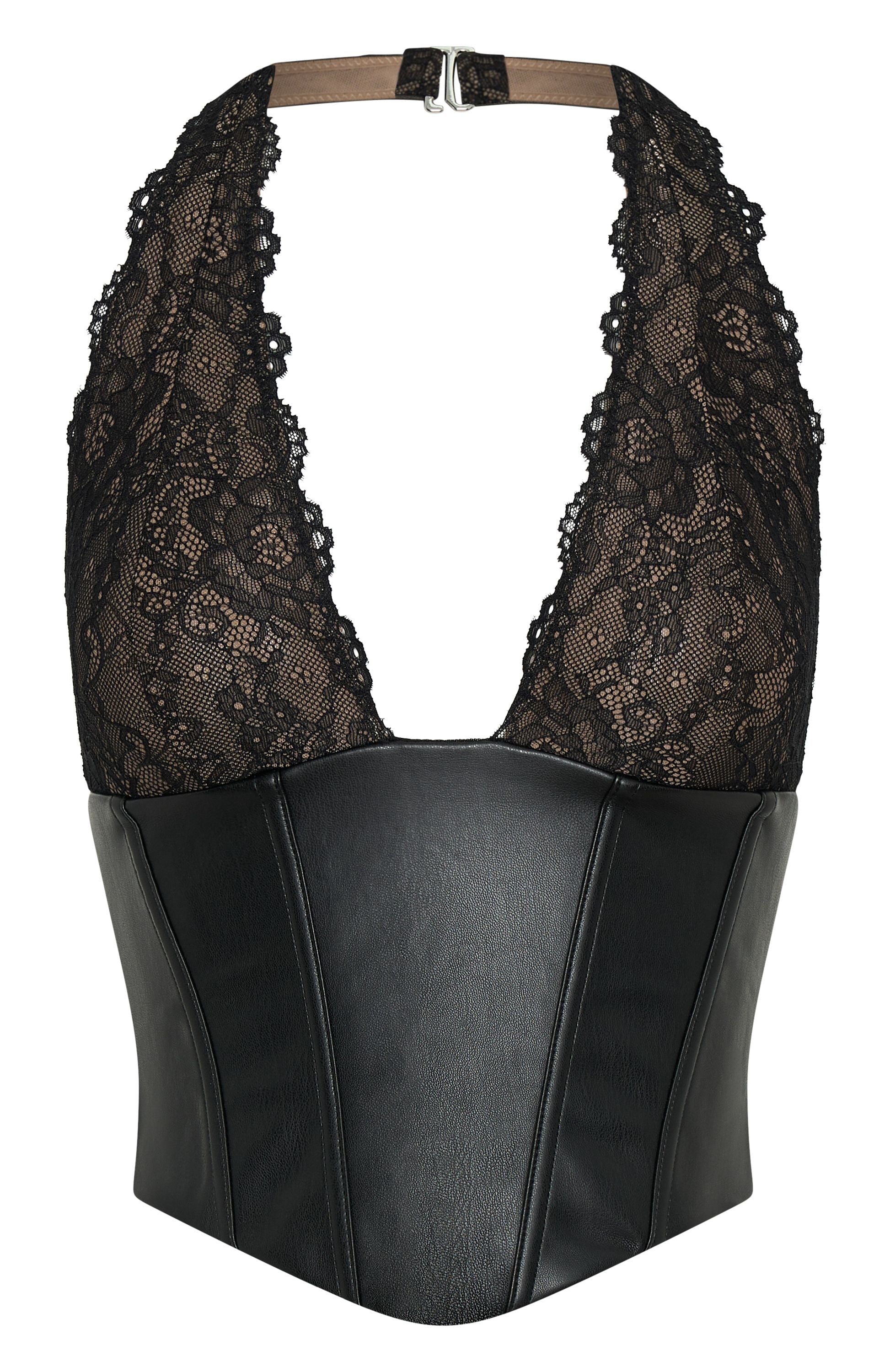 Dreams And Delights PU Bustier Black