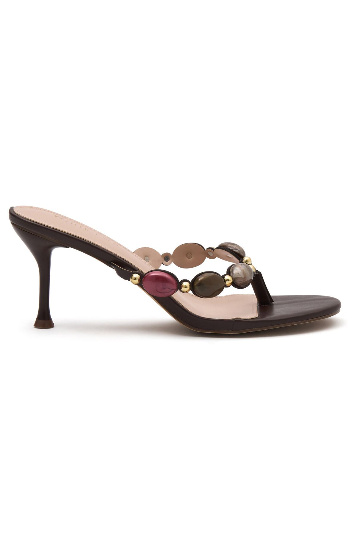Nina Beaded Mules Chocolate