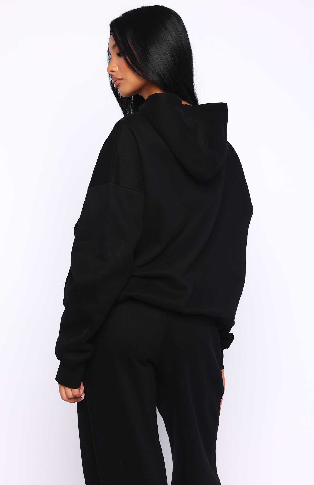 Come A Long Way Oversized Hoodie Black