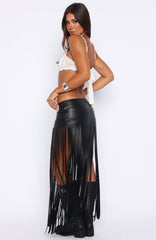 Living Fast PU Skirt Black