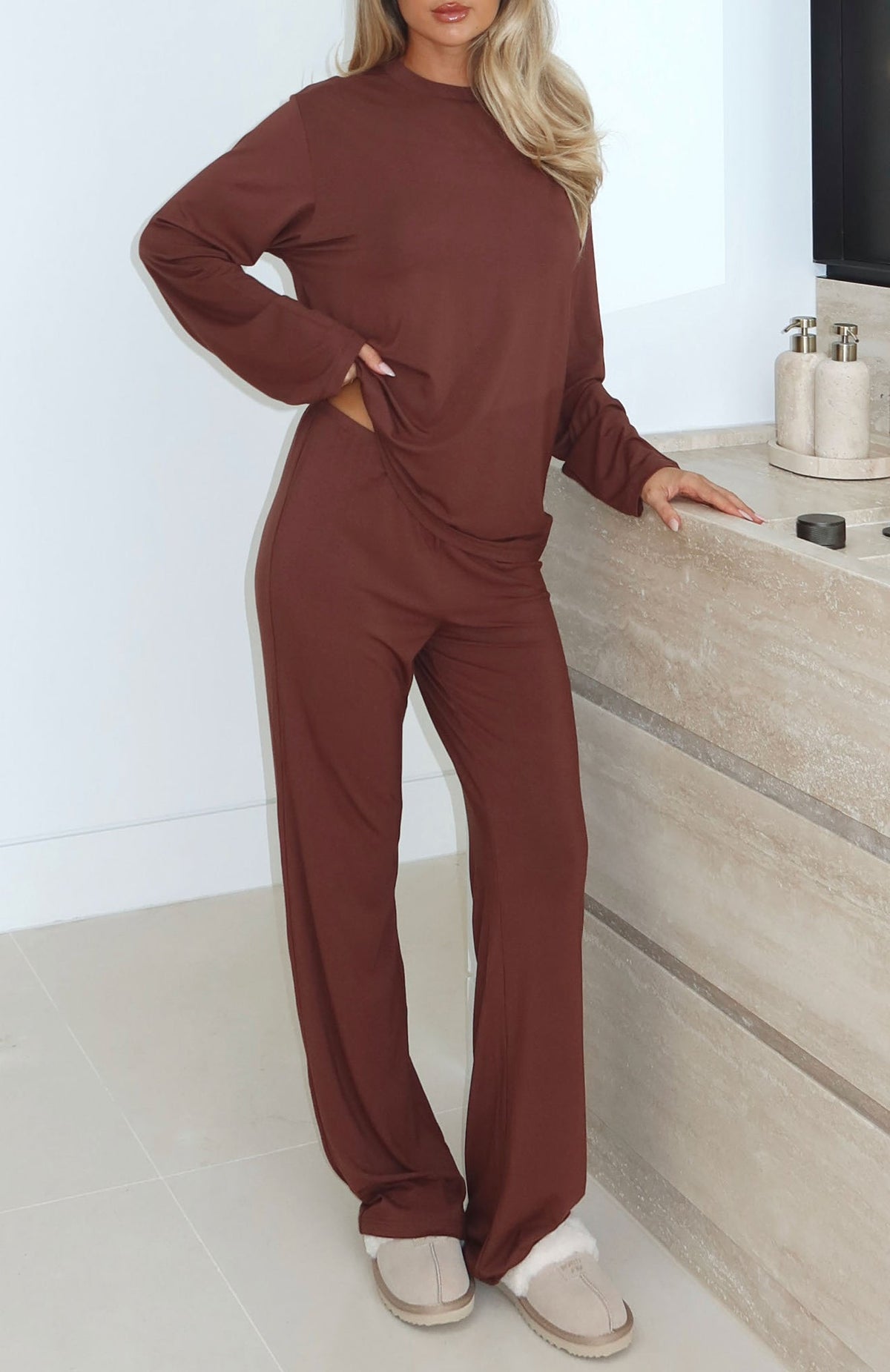 Slow Life Pyjama Pants Chocolate