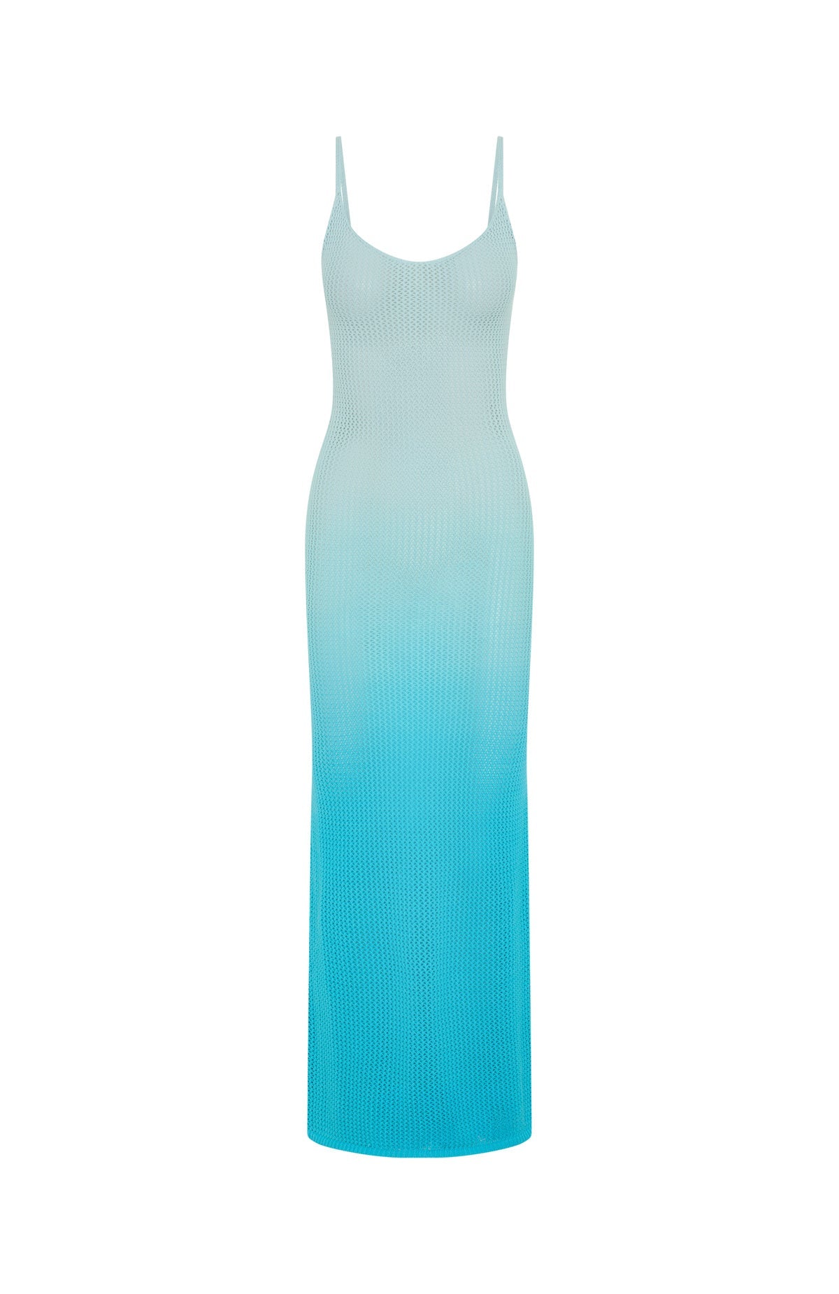 Sunshine Soul Crochet Maxi Dress Azure Ombre