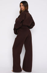 Chill Moves Wide Leg Sweatpants Chocolate